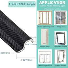 16.5FT Draft Stopper Sweep Door Window Seal Strip Adhersive Soundproof Seal