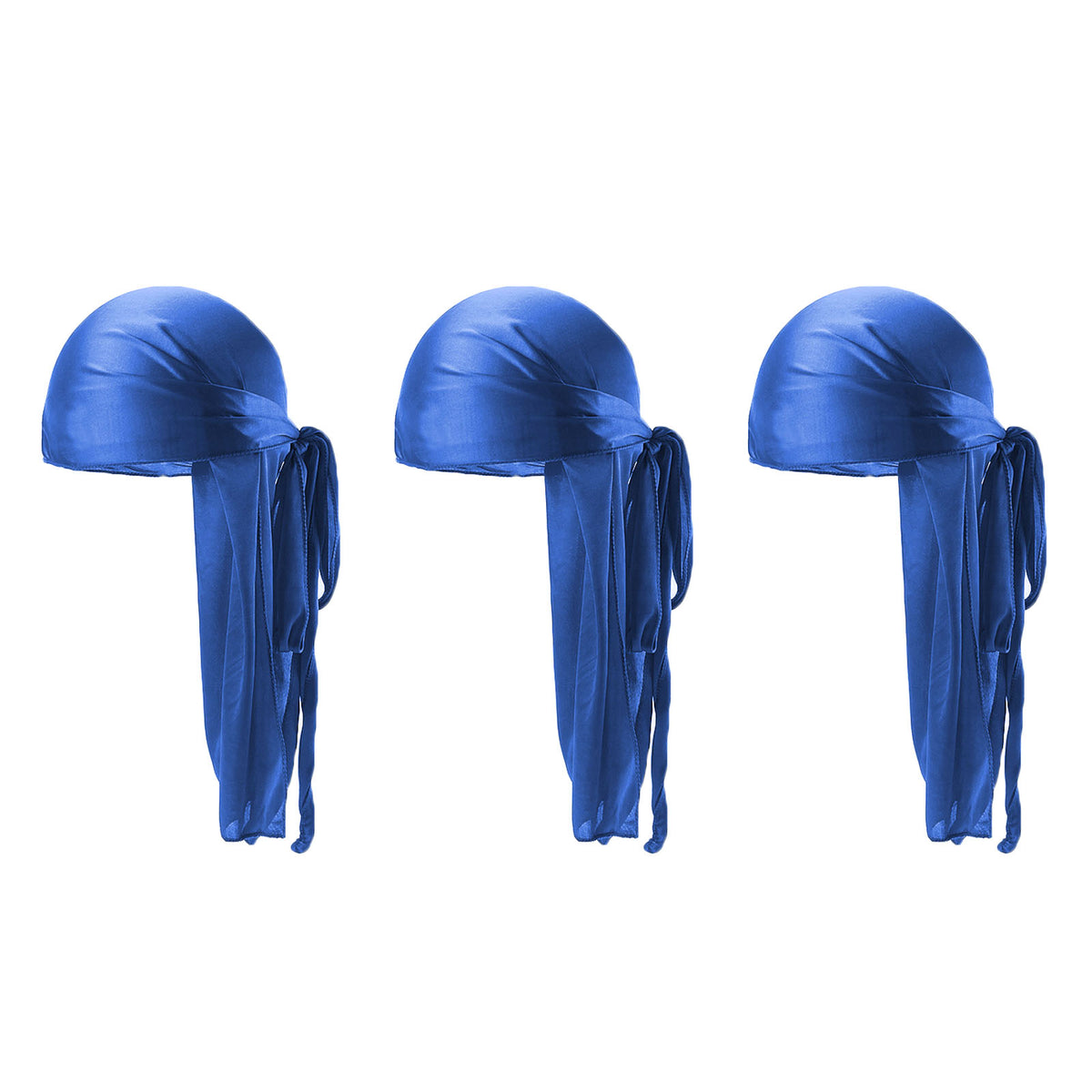 3pcs Satin Durag Head Wraps Long Tail Turban Cap for Outdoor Sports