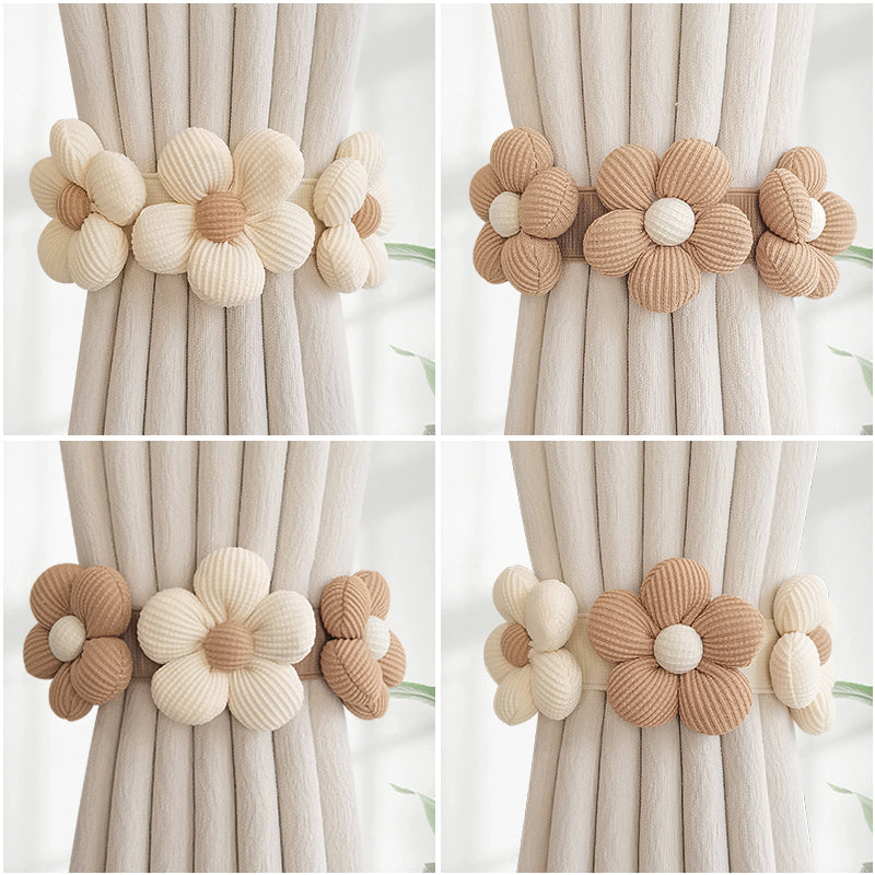 1pc Flower Pattern Curtain Tieback No Drilling