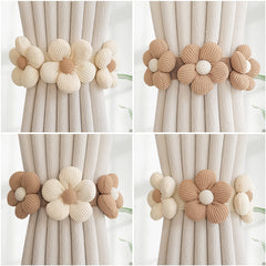 1pc Flower Pattern Curtain Tieback No Drilling