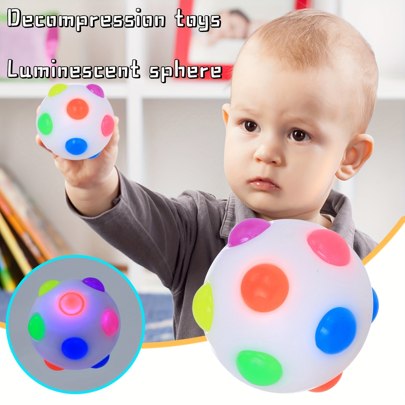 Luminous Dog Flashing Ball Toy Elastic Dog Interactive Chasing Chew Toy