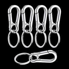5pcs Stainless Steel Carabiner Keychain Key Clip for Men
