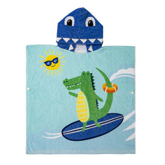 Kids Hooded Poncho Towel for Beach & Pool - Soft Cotton Bathrobe