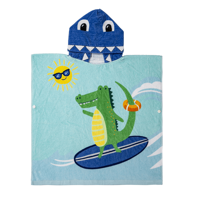 Kids Hooded Poncho Towel for Beach & Pool - Soft Cotton Bathrobe