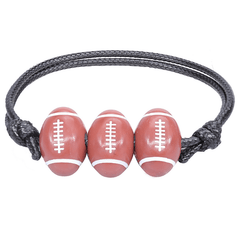 5pcs Sports Theme Adjustable Wax Rope Bracelet for Boys