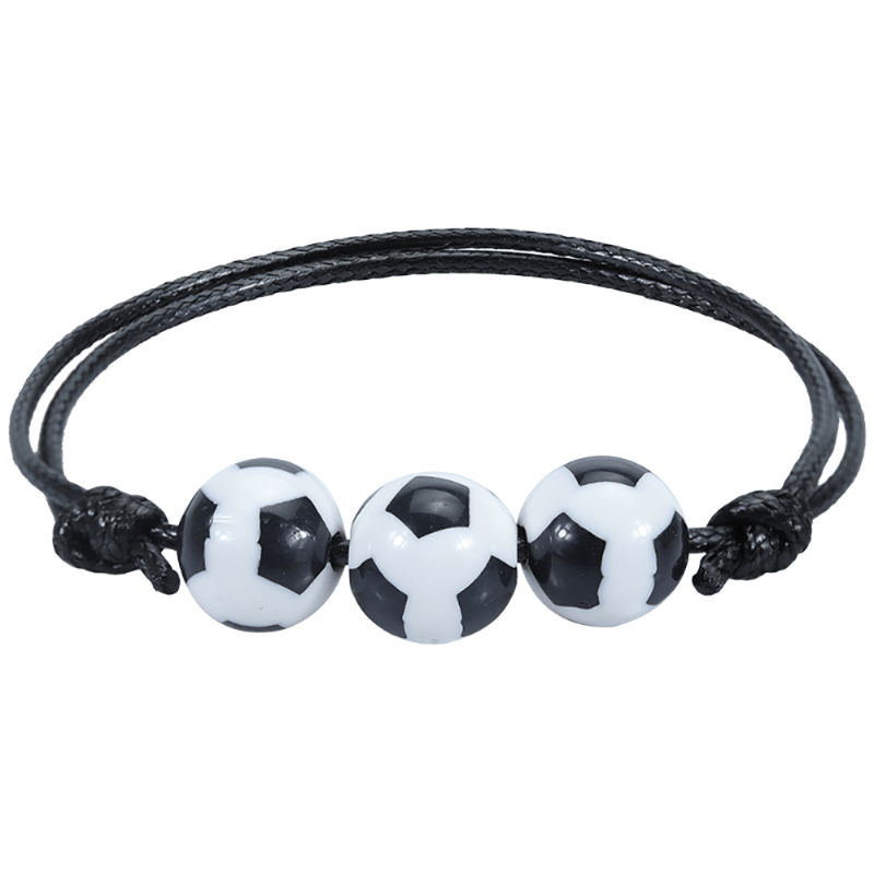 5pcs Sports Theme Adjustable Wax Rope Bracelet for Boys