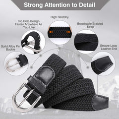 Canvas Elastic Waistband Casual Unisex Belt 3.3cm