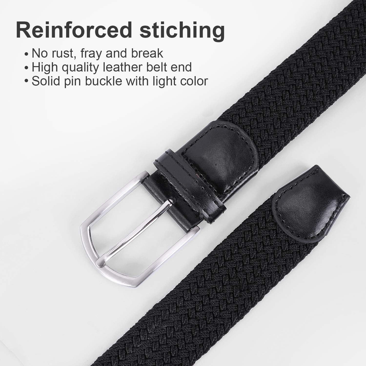 Canvas Elastic Waistband Casual Unisex Belt 3.3cm
