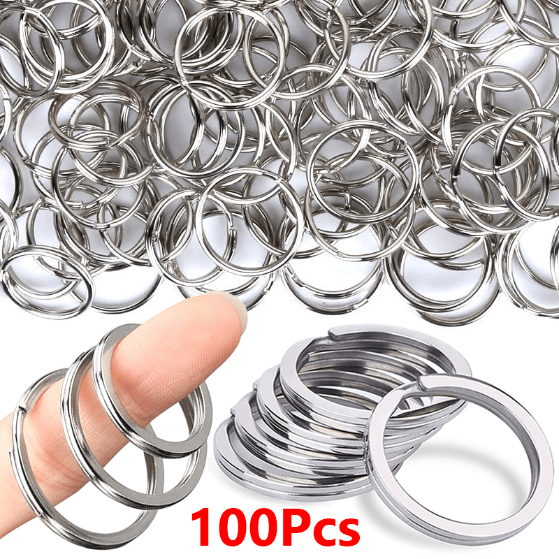 40pcs 100pcs Stainless Steel Key Ring Keychain with Hole