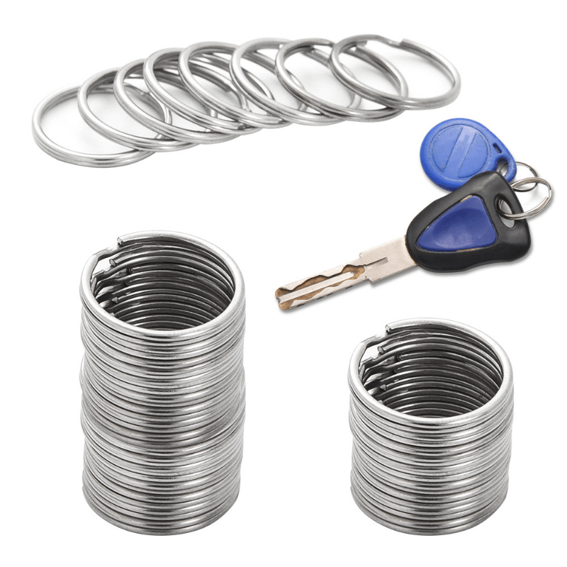 40pcs 100pcs Stainless Steel Key Ring Keychain with Hole