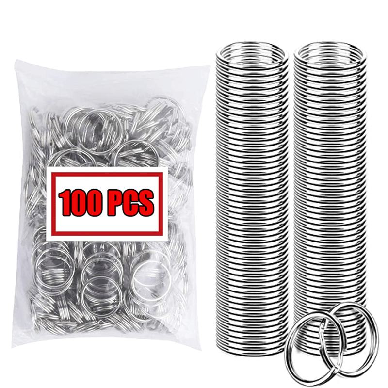 40pcs 100pcs Stainless Steel Key Ring Keychain with Hole