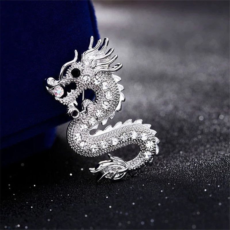 Dragon Brooch Men Punk Shirt Collar Coat Pins Jewelry Accessories