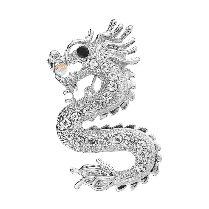Dragon Brooch Men Punk Shirt Collar Coat Pins Jewelry Accessories