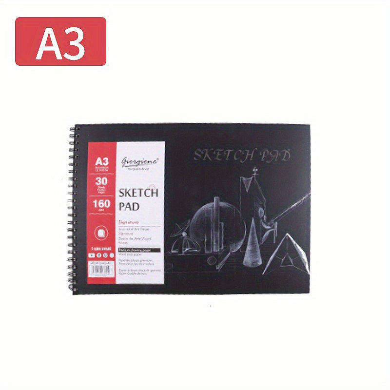 Spiral Bound Sketchbook 30 Sheets 160gsm A3 A4 A5