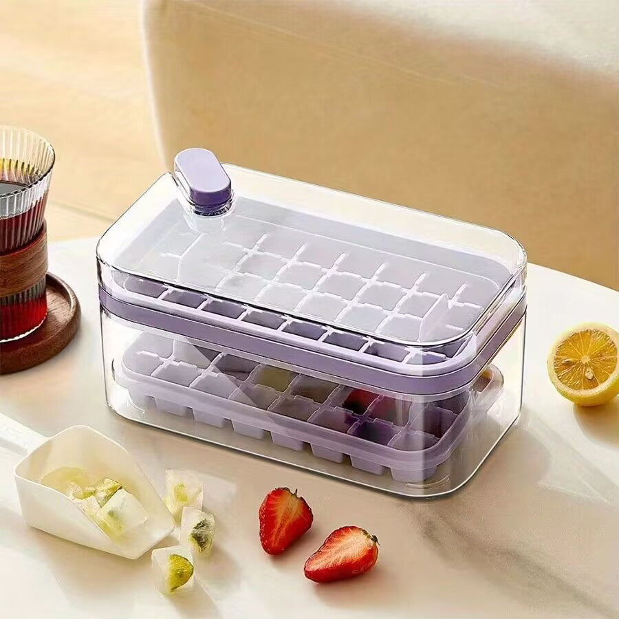 Ice Cube Mold Freezer Ice Tray With Ice Scoop And Ice Box