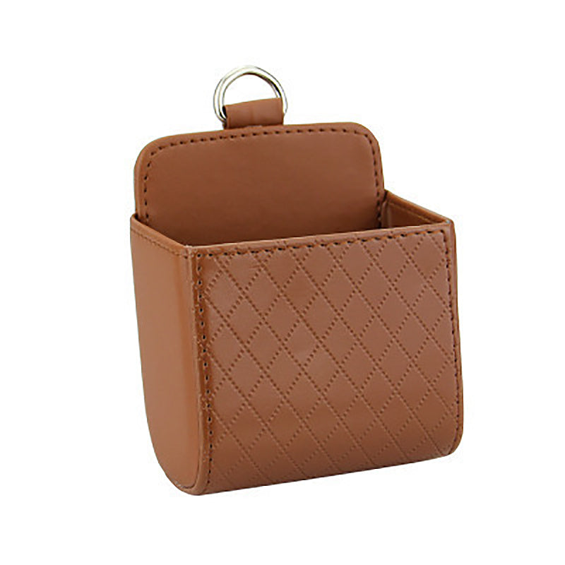 Leather Car Air Vent Phone Holder & Storage Solution