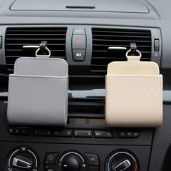 Leather Car Air Vent Phone Holder & Storage Solution