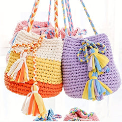 2pcs 100g Soft Colored Yarn for Hand Knitting Woven Bag Carpet