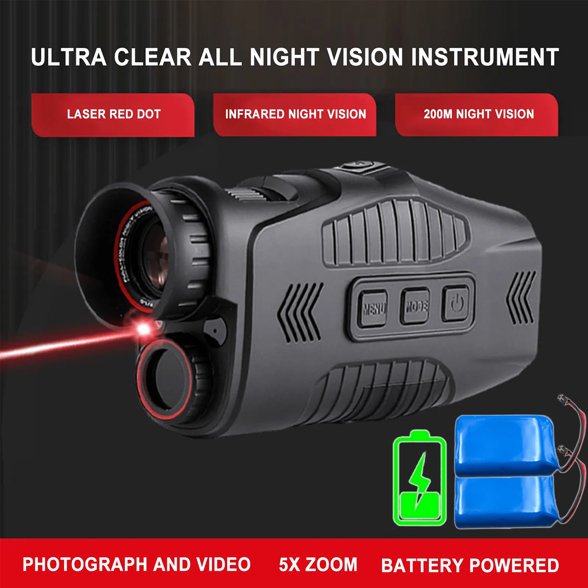 Monocular Night Vision Device 1080P HD Infrared Telescope