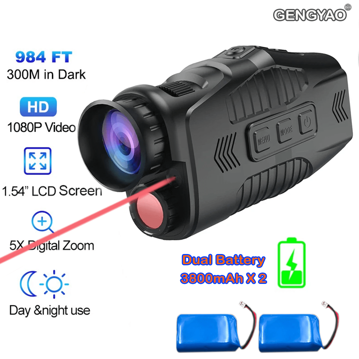 Monocular Night Vision Device 1080P HD Infrared Telescope