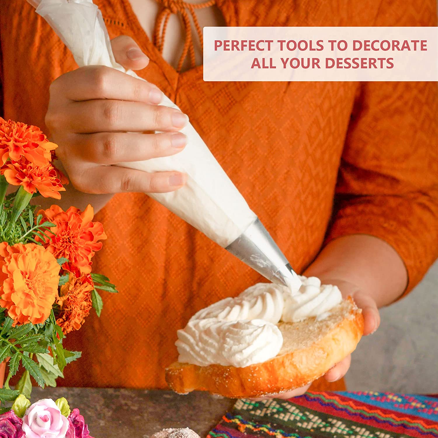 4Pcs Large Piping Tips Set Cake Decorating Icing Tip Nozzles Kit