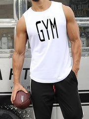 Men's Quick Dry Sleeveless Shirt GYM Print