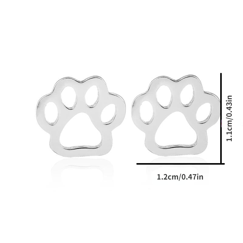 Cat Dog Paw Earrings for Girls