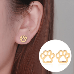 Cat Dog Paw Earrings for Girls