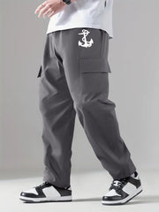 Pattern Print Straight Leg Cargo Pants Men's Work Pants