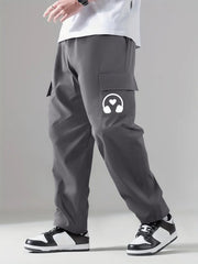 Pattern Print Straight Leg Cargo Pants Men's Work Pants