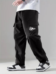 Pattern Print Flap Pockets Men's Straight Leg Cargo Pants