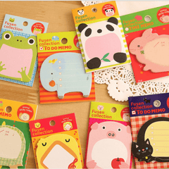 3 Packs Cute Sticky Notes Animals Memo Paper Gift Cards