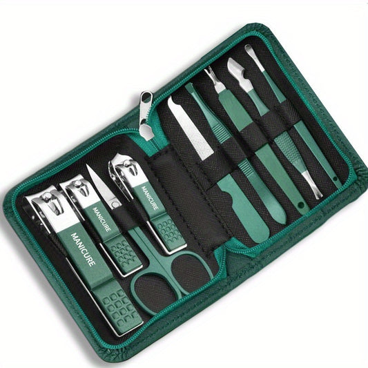 Nail Clippers Set Carbon Steel Nail Cutter Portable Case for Travel