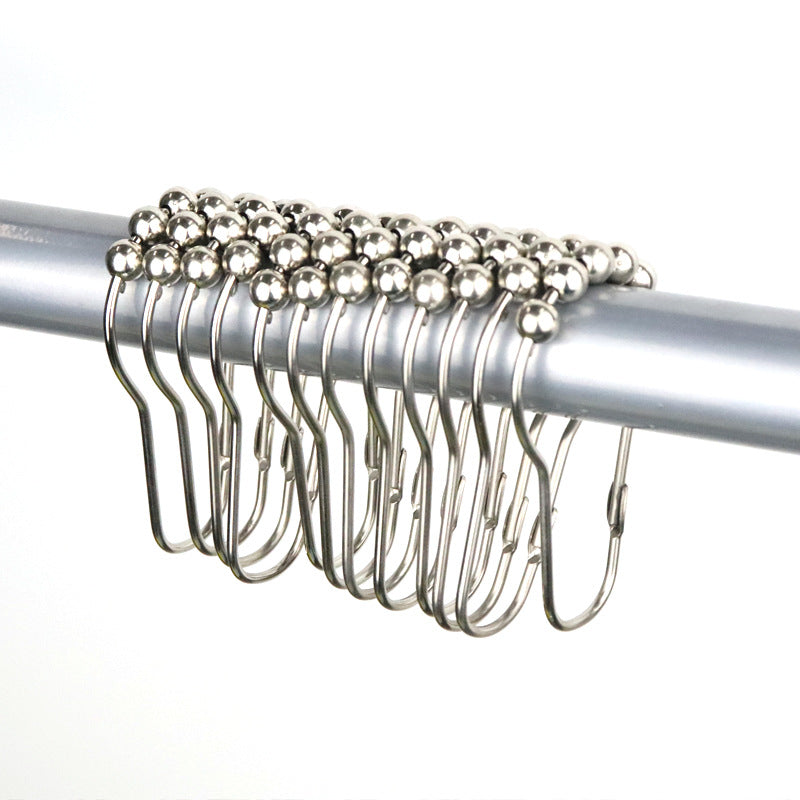 10PCS Bathroom Accessories Hook Gourd Shaped Metal Buckle Shower Curtain Hook