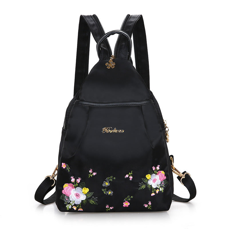 Floral Embroidery Sling Backpack for Women