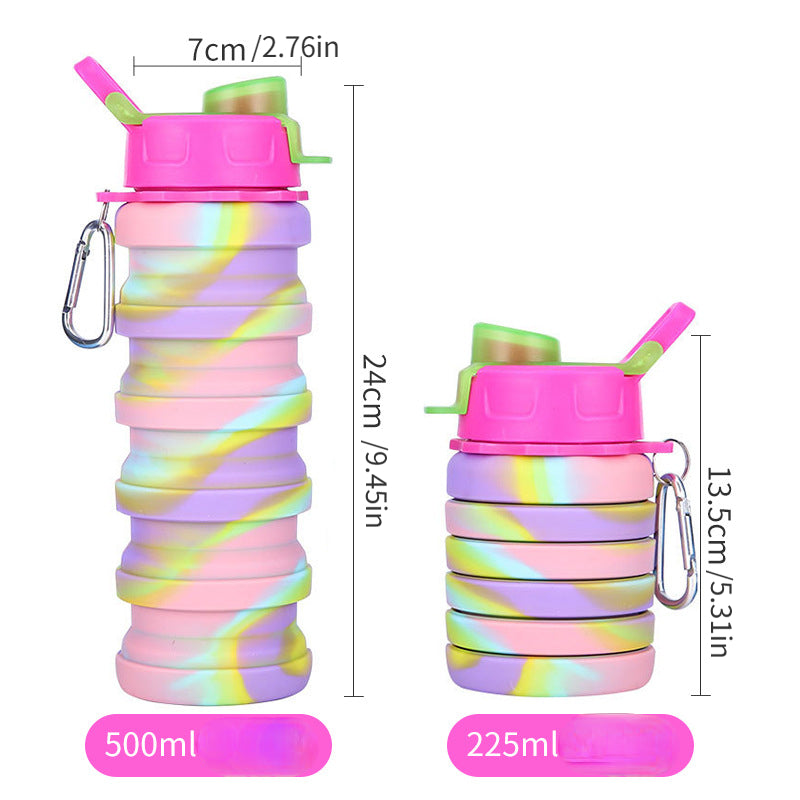 Silicone Folding Water Cup Portable Bottle for Outdoor Sports