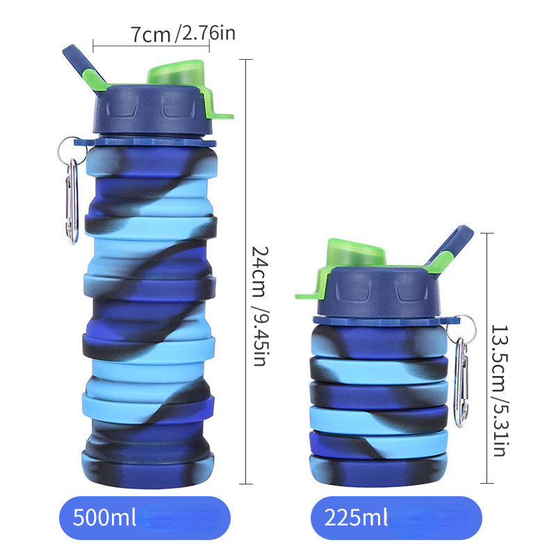 Silicone Folding Water Cup Portable Bottle for Outdoor Sports