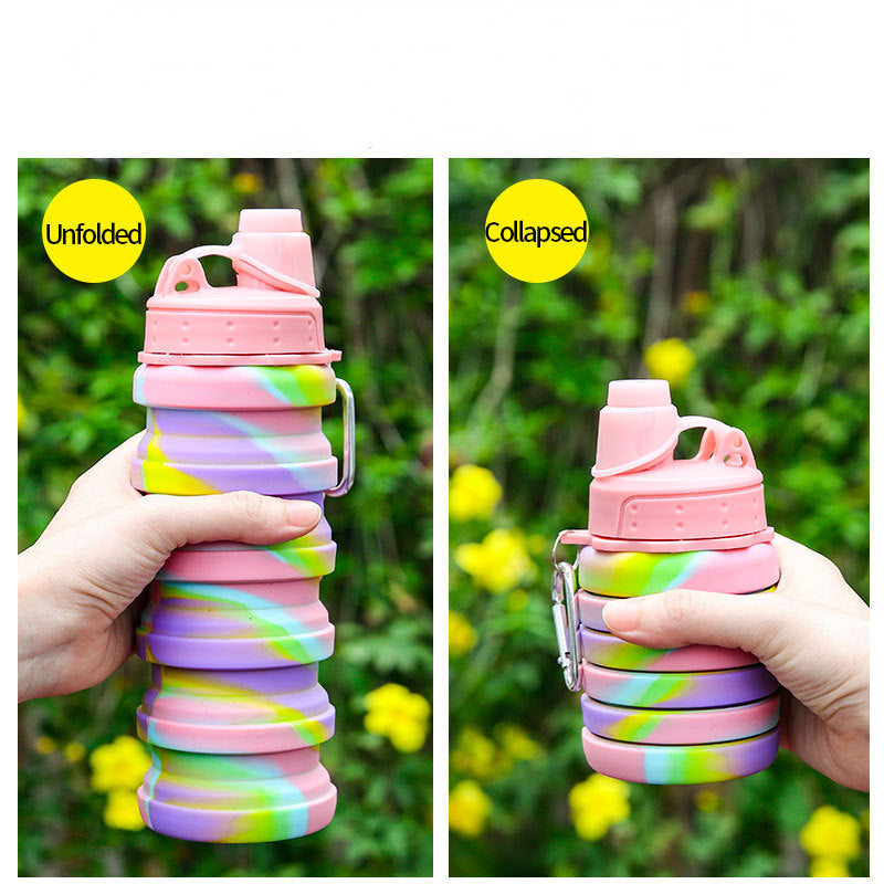 Silicone Folding Water Cup Portable Bottle for Outdoor Sports