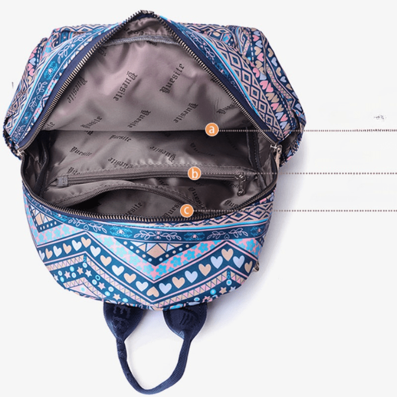 Vintage Pattern Backpack Zipper Travel Daypack Women's Backpack