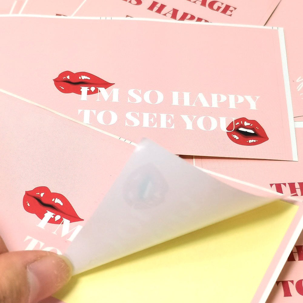 50pcs Pink Thank You Stickers Sealing Sticker Packaging Decoration