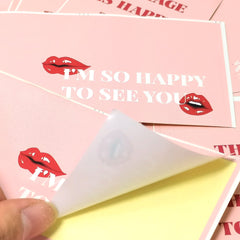 50pcs Pink Thank You Stickers Sealing Sticker Packaging Decoration