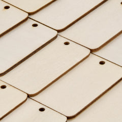 50pcs Wooden Labels Tags Wooden Slice Labels Wooden Blank Bookmarks