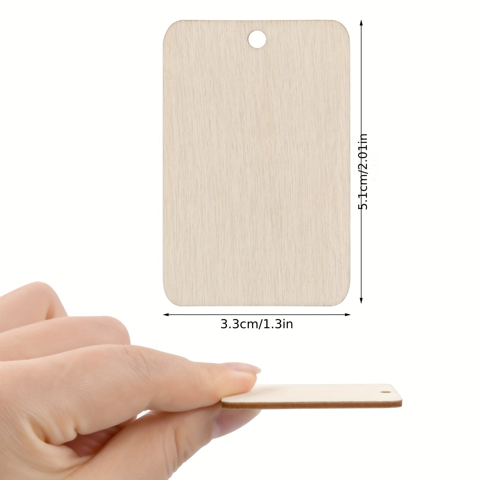 50pcs Wooden Labels Tags Wooden Slice Labels Wooden Blank Bookmarks