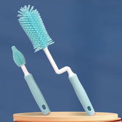 Silicone Bottle Brush Cleaning Set Baby Straw Pacifier Brush 360 Degree Upright