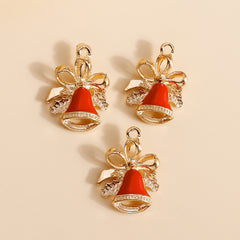 10pcs Enamel Christmas Bell Charms for Jewelry Making