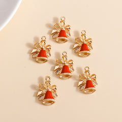 10pcs Enamel Christmas Bell Charms for Jewelry Making
