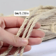 66ft Cat Scratching Rope 6mm Jute Sisal Hemp Furniture Protector