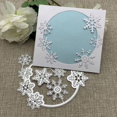 Snowflakes Circle Frame Metal Cutting Dies for Scrapbooking