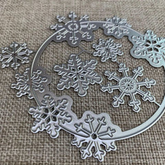 Snowflakes Circle Frame Metal Cutting Dies for Scrapbooking