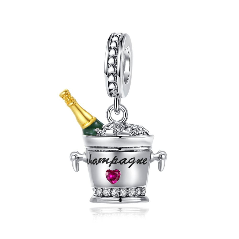 Red Wine Glass Charm Pendant Bead for Bracelet Necklace DIY Jewelry Gift